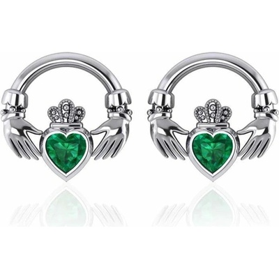 Fantasy Šperky Irské Claddagh stříbrné náušnice P3323