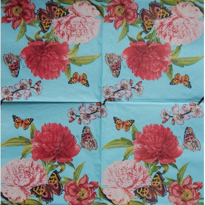 Ambiente obrúsky Pivoňky na petrolejové 33x33cm