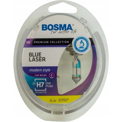 BOSMA Modrá LASER H7 PX26d 12V 55W 3707