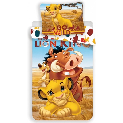 Jerry Fabrics bavlna obliečky Leví Kráľ Lion King 140x200 70x90