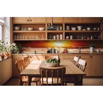 DIMEX ART Фототапет за кухня - вълни в залеза 420 x 60 см