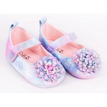 YO capáčky kojenecké botičky/balerínky třpytivé s květem na suchý zip