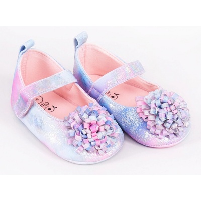 YO capáčky kojenecké botičky/balerínky třpytivé s květem na suchý zip