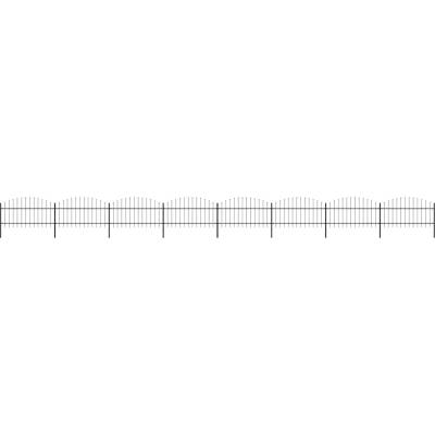 vidaXL Zahradní plot s hroty ocel (1–1,25) x 13,6 m černý