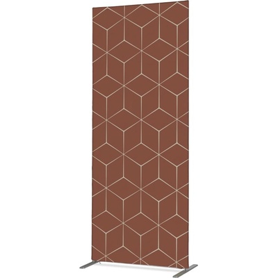 Jansen Display Potištěná látková dělící stěna Deco 85-200 Hexagon rezavý, 870 x 2020 mm