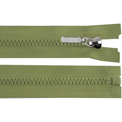 Prima-obchod Kostěný zip No 5 délka 60 cm s ozdobným jezdcem, barva 263 zelená khaki