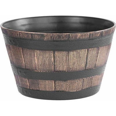 Strend Pro Kvetináč Woodeff Barel 39x23cm Gold Wood zlatý, efekt dreva