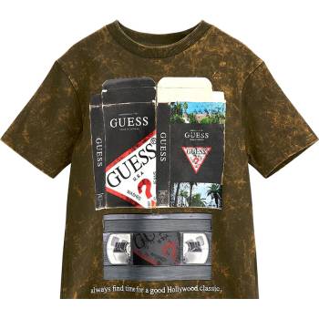 Image 1 of GUESS Tениска с къс ръкав в зелено за момче с многоцвена щампа Guess