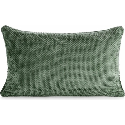 Takoy Povlak na polštář 30x50 cm žinylkový s ozdobným výpletem, tmavě zelený ŽENIL 6-HF-483861 | 30 x 50 cm