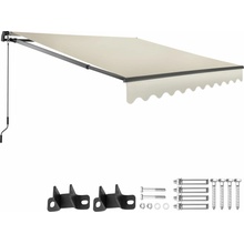 tectake 406128 výsuvná markýza ornella s držákem na zeď - 250 x 200 cm,béžová