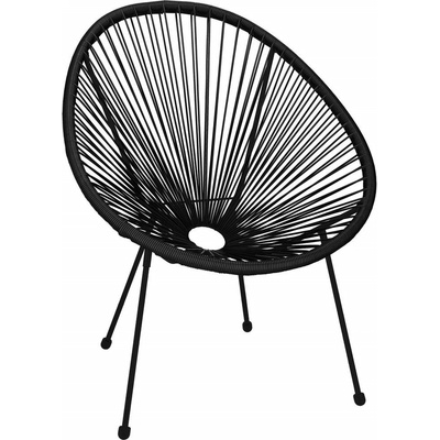 SPRINGOS LOA GF0085 Ratanové zahradní křeslo černé