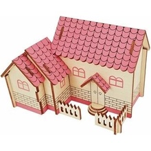 Woodcraft Dřevěné 3D puzzle Fialový dům 20 ks