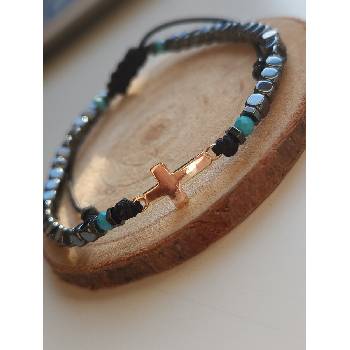 Image 1 of Златен кръст с естествени камъни