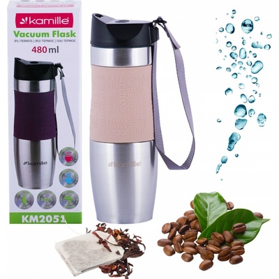 Kamille Termohrnček 480 ml nerez růžová