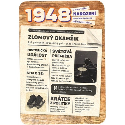 Blahoželanie 1948 - česky, variant B