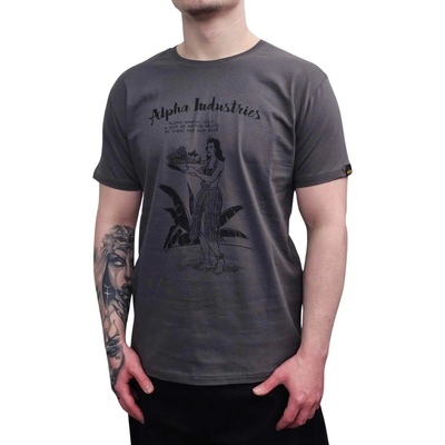 Alpha Industries Alpha Hawai T tričko pánske Vintage Grey