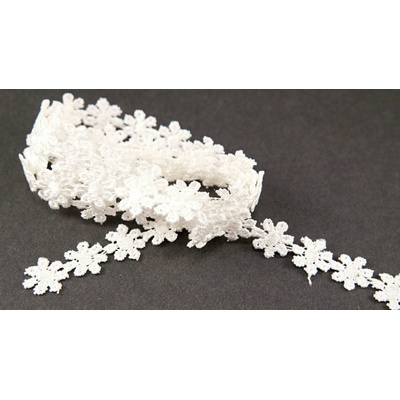 Vzdušná čipka kvetinka - smotanová - šírka 1,3 cm