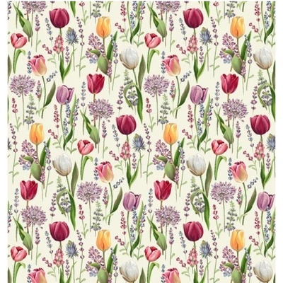Mondo Italia Gobelínová dekoračná látka Chenille 1187 Tulipány, š. 140 cm Viacfarebná Šírka 140 cm