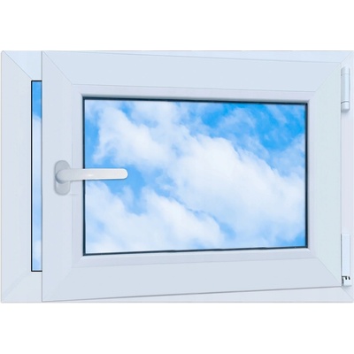 Okno Lorac PVC výklopné a rozevřené, bílé, 700 x 500 mm