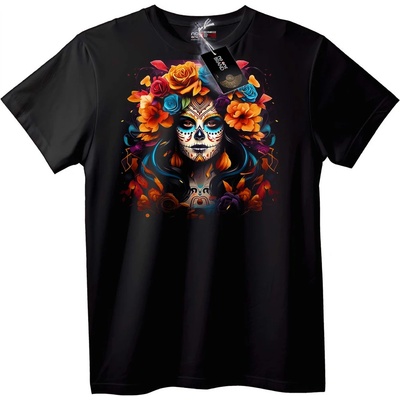 NOONEBRAND Тениска Ден на Мъртвите Флорален Череп - 5XL, Black