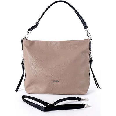 David Jones Paris Středně velká kabelka na rameno i crossbody 6727-2A hnědo-šedá