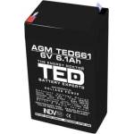 Ted electric Оловна Батерия TED ELECTRIC, 6V, 6.1Ah, 70/ 47/ 100 mm, AGM (TED-6V-4.5-AGM) - zettabytex