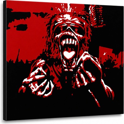 Ručne maľovaný POP Art obraz Iron Maiden - 80x60 cm