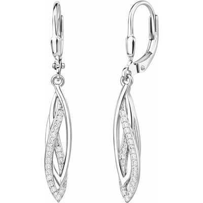 GRACE Silver Jewellery Stříbrné visací náušnice se zirkony Emma stříbro 925/1000 E-1522-MHT-7820/359 Stříbrná