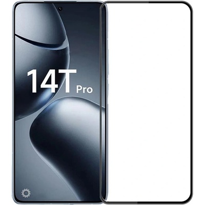 Извит 3D удароустойчив стъклен протектор покриващ целия екран за Xiaomi 14T/14T Pro - с черна рамка