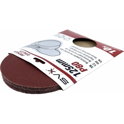 SVX Brúsny papier na suchý zips kruh 125mm P80 10 ks