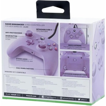 Image 1 of PowerA Nano EnWired Xbox Series X|S One PC Lilac (XBGP0025-01)