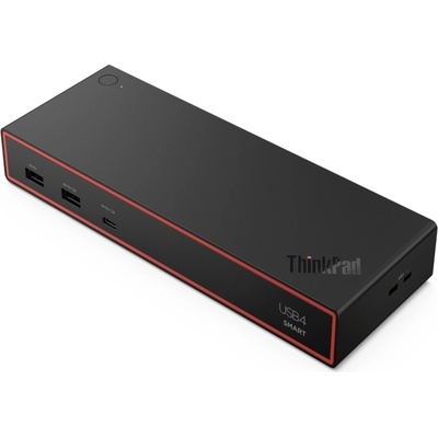Lenovo Докинг станция Lenovo ThinkPad USB4 Smart Dock 5500 (40BC0100EU), от USB-C към 1x USB-C, 1x USB-C 3.2 Gen 2, 4x USB-A 3.2 Gen 2, 2x DisplayPort 1.4, 1x HDMI 2.1, 1x RJ45, черна (40BC0100EU)