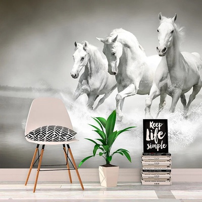 Sablio Tapeta Biele kone, rozmery 336x220 cm