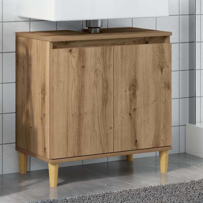 vidaXL Шкаф за мивка Artisan Oak 58x33x60 cm Инженерна дървесина (857115)