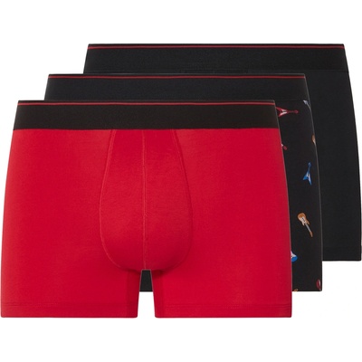 esmara Men Pánské boxerky 3 kusy černá červená – Zboží Dáma