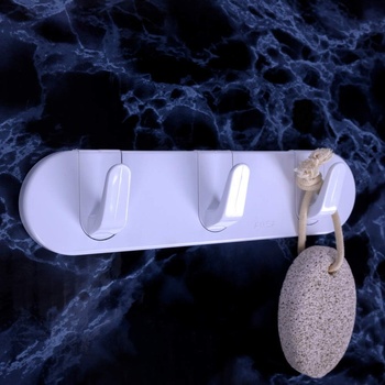 Бяла закачалка за стена с 3 куки ansa