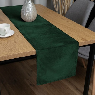 Biante Sametový běhoun Velvet Premium SVP-012 Zelený 35x140 cm