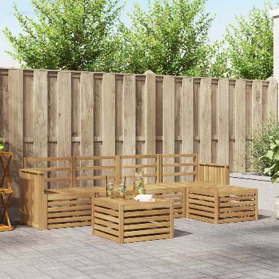 vidaXL Комплект дивани за открито 6 pcs Бяло 59 x 59 x 37 см (3391709)