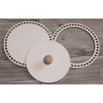 Set prstenec + dno + víko + knopka- dekor BÍLÁ 20 cm typ 2