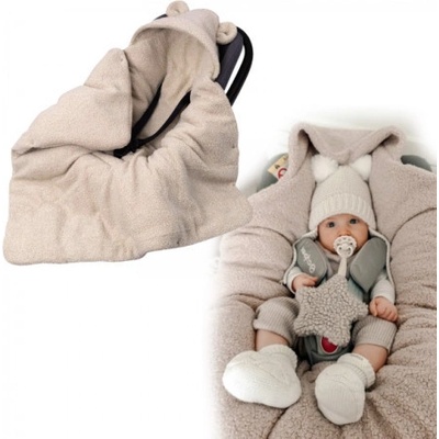 Baby Nellys Oteplený s kapucí do autosedačky Beránek béžový – Zboží Dáma