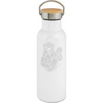 123TRIKO termoska Medvěd snowboardista,bílý potisk 500 ml