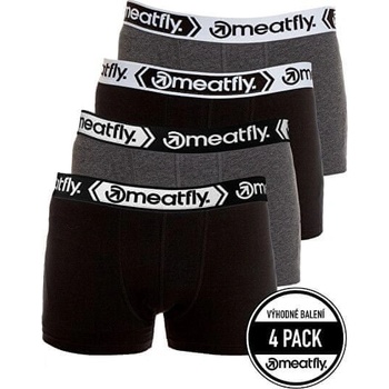 Meatfly 4 Pack pánske boxerky Balboa Boxer shorts Black/Grey Heather