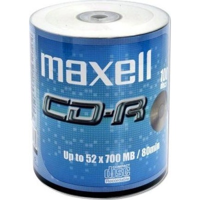 Maxell CD-R80 MAXELL, 700MB, 52x, 100 бр (MX624037)