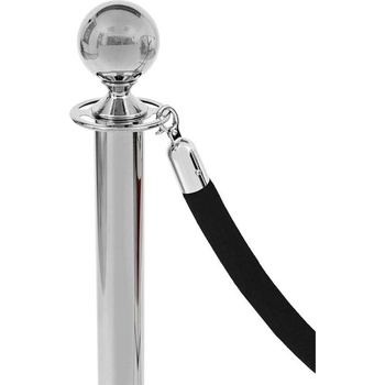 Въже със закопчалка Velor, хром, 160 cm, черно (5040140041)