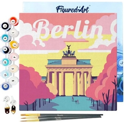 Figured ART Mini malování podle čísel Travel Poster BERLÍN 20 x 20 cm na rámu