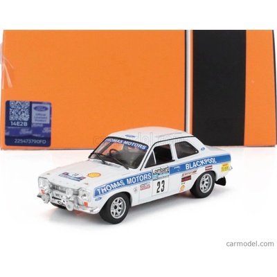 Ixo models Ford england Escort Mki Rs 1600 night Version Team Thomas Motors N 23 8th Rac Rally 1974 Billy Coleman Dan Sullivan Bílá Modrá 1:43