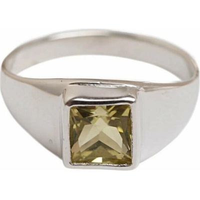 Nefertitis Topaz žlutý Lemon prsten stříbro R379