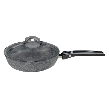 Haschever HR-GRANITE-GREY-Тиган с подвижна дръжка и стъклен капак Ø26xh6cm (ETVCKK0326018) (0189342)