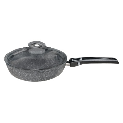 Haschever HR-GRANITE-GREY-Тиган с подвижна дръжка и стъклен капак Ø26xh6cm (ETVCKK0326018) (0189342)