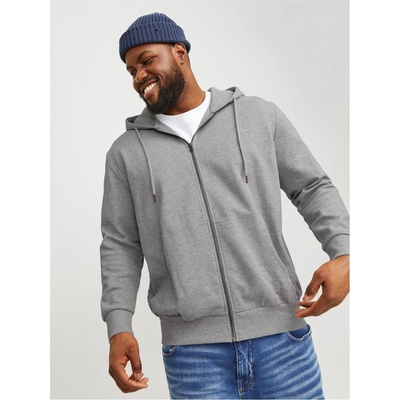 JACK & JONES Блуза Jack and Jones Men's Zip Sweatshirt Hoodie - Grey Melange